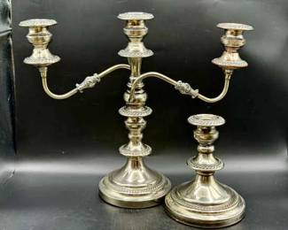 (2) Silverplate Candlestick Holders