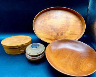 (4) Wooden Pieces-some Signed/Stamped