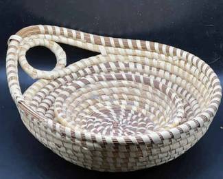 (2) Southern Gullah Sweetgrass Substantial Woven Baskets