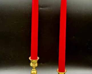 (2) Brass Baldwin Candlestick Holders