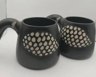 (2) Signed Common Loon Bird Mugs