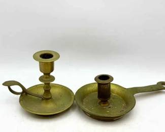 (2) Vintage Brass Candlestick Holders