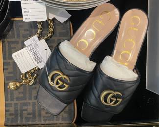 Gucci Nappa Charlotte Slides 