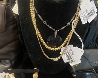 14k Link Necklace (BL), 14k Heart Necklace (BL)
