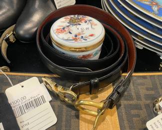 Fendi Zucca Pouch, Belts
