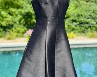 $88; Kate Spade black a-line evening dress with back gold accent zipper; size 8