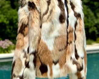 $80; faux fur jacket; size S-M