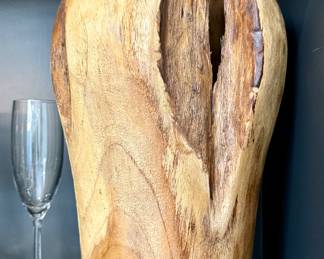 $48; wood vase; 14"h