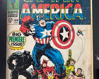 SOLD; Captain America print on canvas; 30x40
