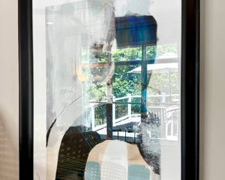 $200; signed and numbered abstract art print by Jodi Fuchs in black frame; 30x40