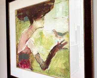 SOLD; framed print of "Spring Song" by Ilku; 36x36