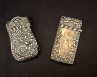 Antique Art Nouveau Silver Match Safes