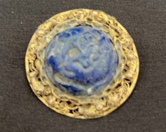 Antique Lapis Lazuli Brooch
