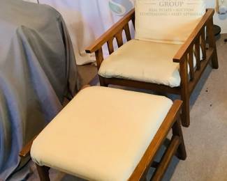 Teak Armchair and Ottoman
