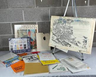Art Supplies Set with Easel