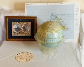 Vintage Cold War Era World Globe & More