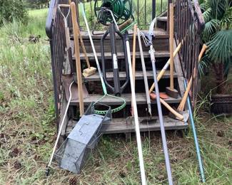 Gardening Tool Set with Hose Reel, Shovel, and More