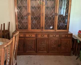 Elegant Wood China Cabinet with Glass Doors