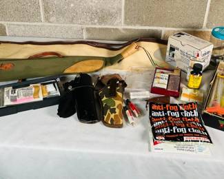 Vintage Gun Cleaning Kit with Metal Rods and Fabric Case