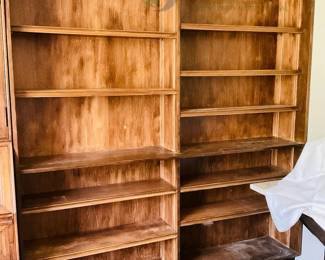 Large Wooden Bookshelf with Adjustable Shelves