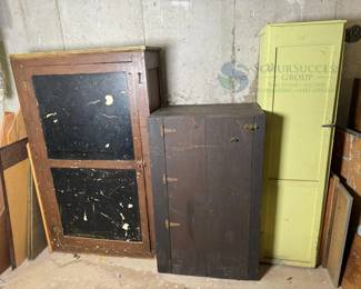 Set of Three Vintage Wooden Cabinets