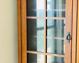 Wooden Display Cabinet with Glass Door, 78" x 34", 3 Shelves, Lower Storage