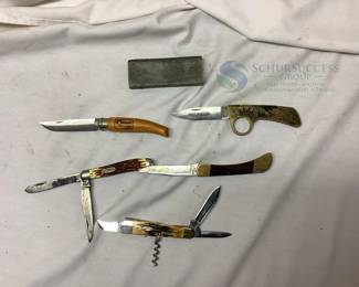 Opinel, Redneck, Craftsman, Edge Brand, Case Knives with Sharpening Stone