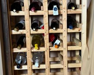 Wooden Wine Rack and Wine!