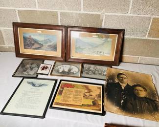 Framed Art and Photograph Collection: "HIGH FLIGHT," "The Canyon," Historical Photos