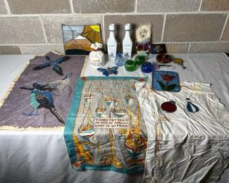 Stained Glass, Ceramic Bottles, Porcelain Doll & More