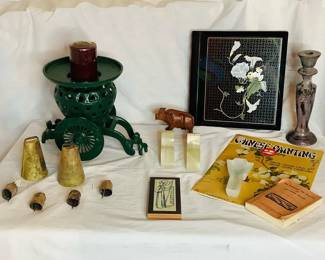 Green Cast Iron Candle Holder & More Oriental Accents