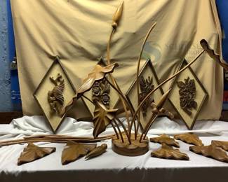 Wooden Wall Art and Sculpture Set