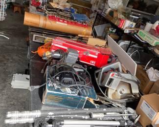 Tools, etc in the packed garage