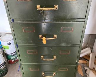 Vintage heavy metal filing cabinet