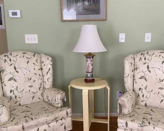 Pair of wing back chairs