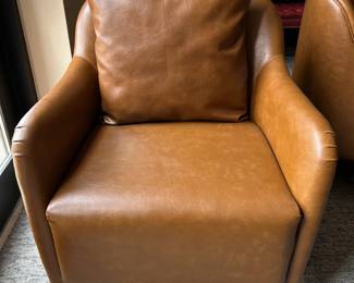 brown leather chair