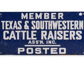 Texas Southwestern Cattle Raisers Member Sign