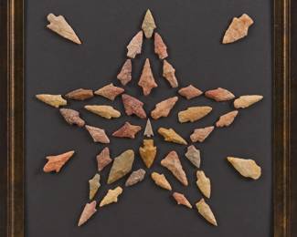 Framed Collection of (40) Projectile Points