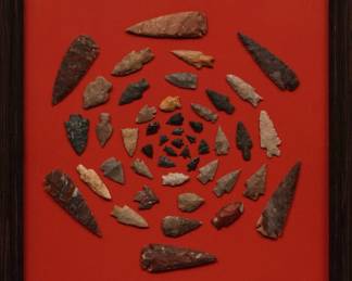 "A Warrior's Whirlpool" Framed Arrowhead Display