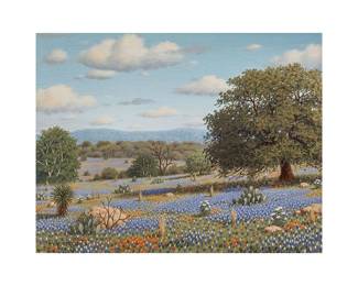 Royce Roberts, Bluebonnet Landscape, oil painting