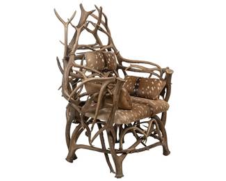 Axis Deer Antler Throne Chair