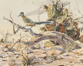 Clay McGaughy (1931-2021, Texas), "Westerner", watercolor on paper