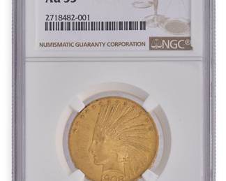 1908 $10 Indian Head Gold Coin
