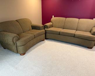 Olive Green Couch and Loveseat. Excellent Condition!! Hardly used!! A good find!!
