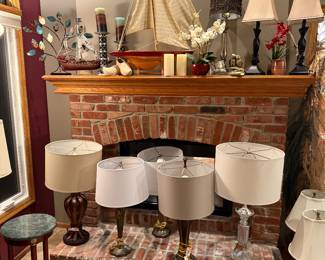Sailboats, there are two there and lamps and more lamps