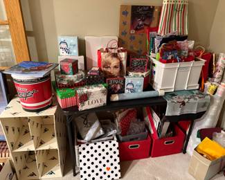 Holiday gift wrapping and bags