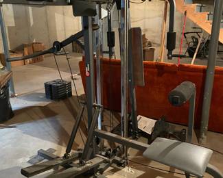 Multistation exercise stand with weights
