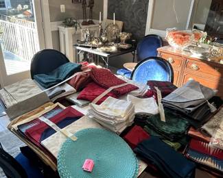 Table linen and silver plate
