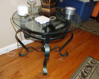 Glass top side table