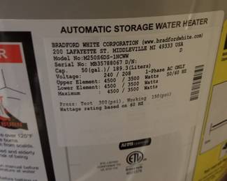 50-gallon electric hot water heater